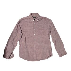 Banana Republic Men's Untucked Fit Casual Button Down, Heathered Purple, Medium